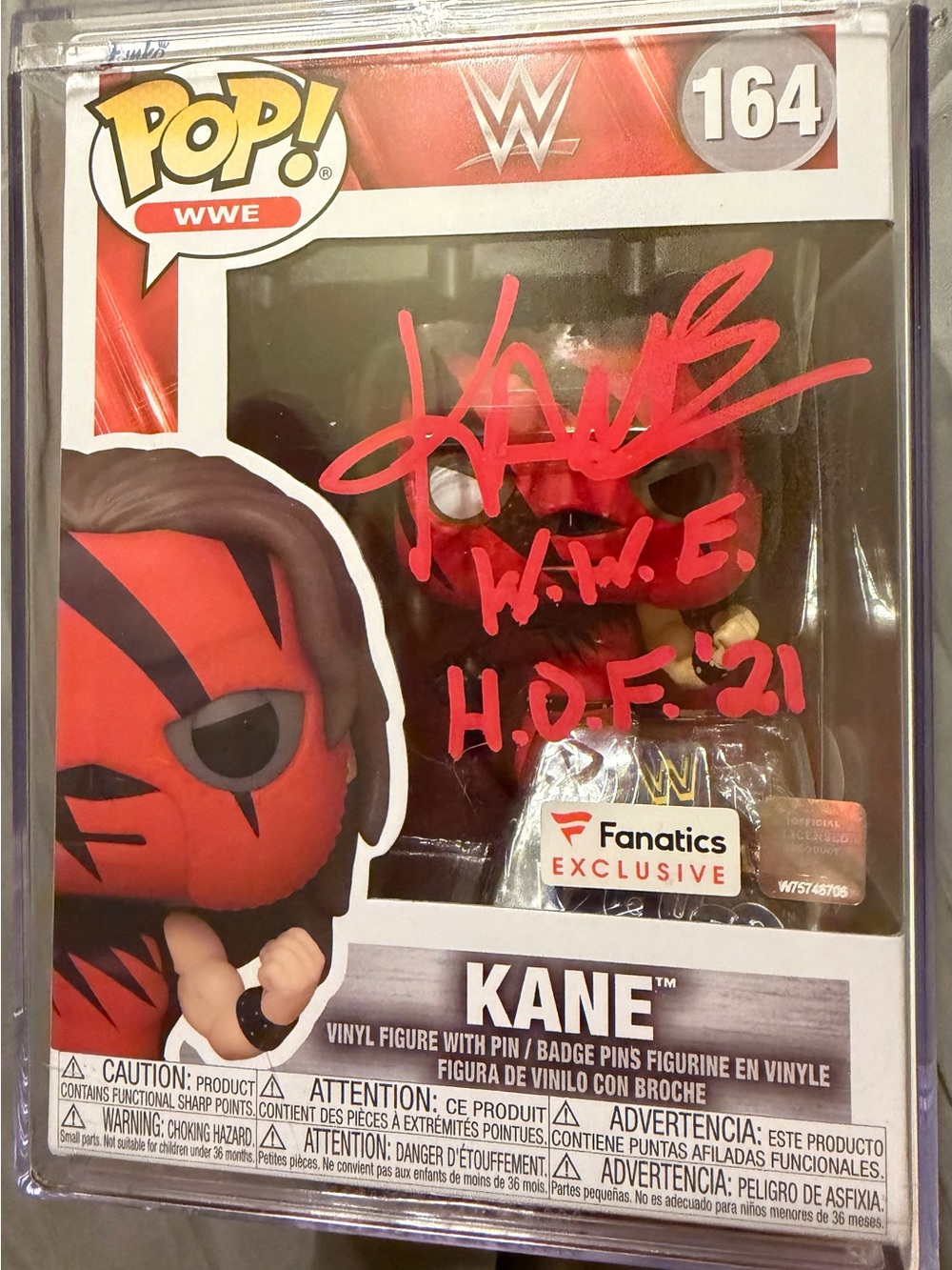 WWE Kane autographed Funko pop